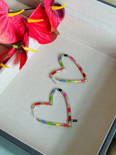 Load image into Gallery viewer, Heart Multicolor Hoop Earrings IDW
