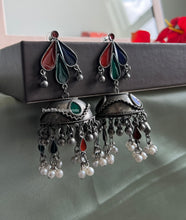 Load image into Gallery viewer, Afghani Big Dangling Pearl Multicolor Jhumka Earrings

