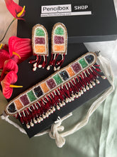 Load image into Gallery viewer, Handmade Beaded Choker Aarushi With pearl hangings
