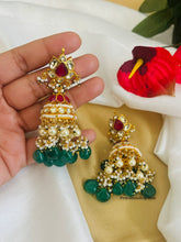 Load image into Gallery viewer, Pachi Kundan Brass Jhumka  Statement Designer Earrings
