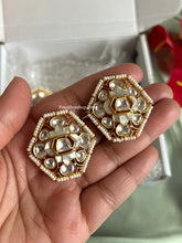 Load image into Gallery viewer, 22k Gold plated moissanite Stud Earrings
