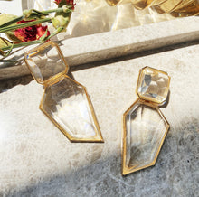 Load image into Gallery viewer, Transparent Golden Acrylic Earrings IDW
