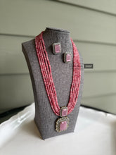 Load image into Gallery viewer, American Diamond Long Stone beaded  Necklace set
