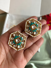 Load image into Gallery viewer, 22k Gold plated moissanite Stud Earrings
