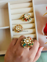 Load image into Gallery viewer, Tayani Adjustable Multicolor Flower Ring
