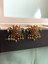 Load image into Gallery viewer, Real Kemp Stone Multicolor Lotus earrings
