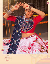 Load image into Gallery viewer, V8 2343 PRE ORDER White Rayon Printed elephant Navratri lehenga choli
