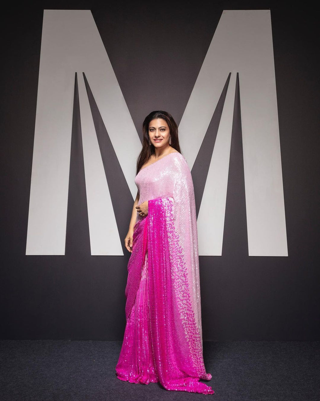 Kajol Bollywood saree inspired  Sequins Saree women clothing