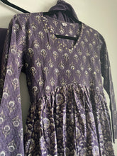 Load image into Gallery viewer, 3 pc Soft Cotton Alia cut Purple Dress women Clothing
