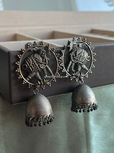 Load image into Gallery viewer, Elephant Silver Beads Jhumka German Silver Earrings
