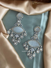 Load image into Gallery viewer, American Diamond Carved Designer Drop Cz Earrings
