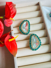 Load image into Gallery viewer, Designer uncut kundan silver Foiled Stud earrings
