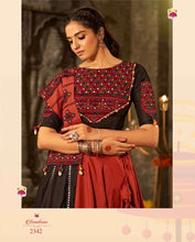 Load image into Gallery viewer, V8 2342 PRE ORDER Orange Cotton Embroidery Navratri lehenga choli
