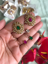 Load image into Gallery viewer, Changeable Cz stone Stud earrings kemp stone earrings

