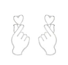 Load image into Gallery viewer, Gesture heart shape sleek stylish earrings IDW
