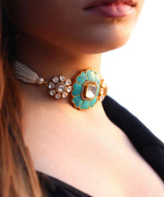 Load image into Gallery viewer, 22 carat Gold plated moissanite Choker Necklace set
