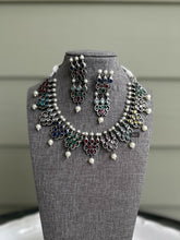 Load image into Gallery viewer, German silver Multicolor Simple Statement necklace set
