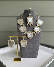 Load image into Gallery viewer, Contemporary Designer Pearl Mop White Natural Stone Necklace set
