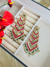 Load image into Gallery viewer, Pachi Kundan Brass Long Statement Designer Earrings
