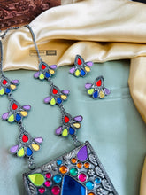 Load image into Gallery viewer, Multicolor Ghungroo Box Oxidised Afghani Ghungroo Necklace set
