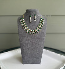 Load image into Gallery viewer, Green American Diamond Pearl cz Necklace set
