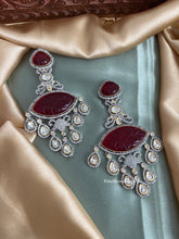 Load image into Gallery viewer, American Diamond Carved Designer Drop Cz Earrings
