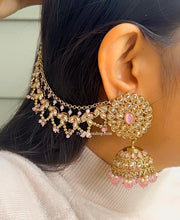Load image into Gallery viewer, Polki jhumki Beads Sahara Earrings with tassel Beads
