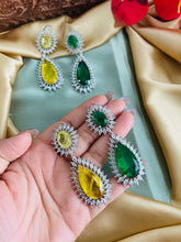 Load image into Gallery viewer, American Diamond Doublet Designer Drop Cz Earrings
