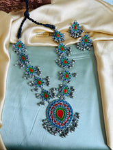 Load image into Gallery viewer, Multicolor Ghungroo Oxidised Afghani Ghungroo Necklace set
