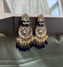 Load image into Gallery viewer, 22k Gold plated Tayani Dual Tone Beads Stone Earrings
