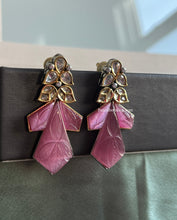 Load image into Gallery viewer, 22k Gold plated Tayani Natural Carved Stone Earrings

