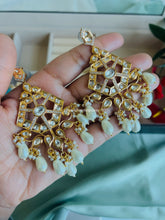 Load image into Gallery viewer, Tayani Amrapali white pearl Dual Tone 18k Gold plated Earrings
