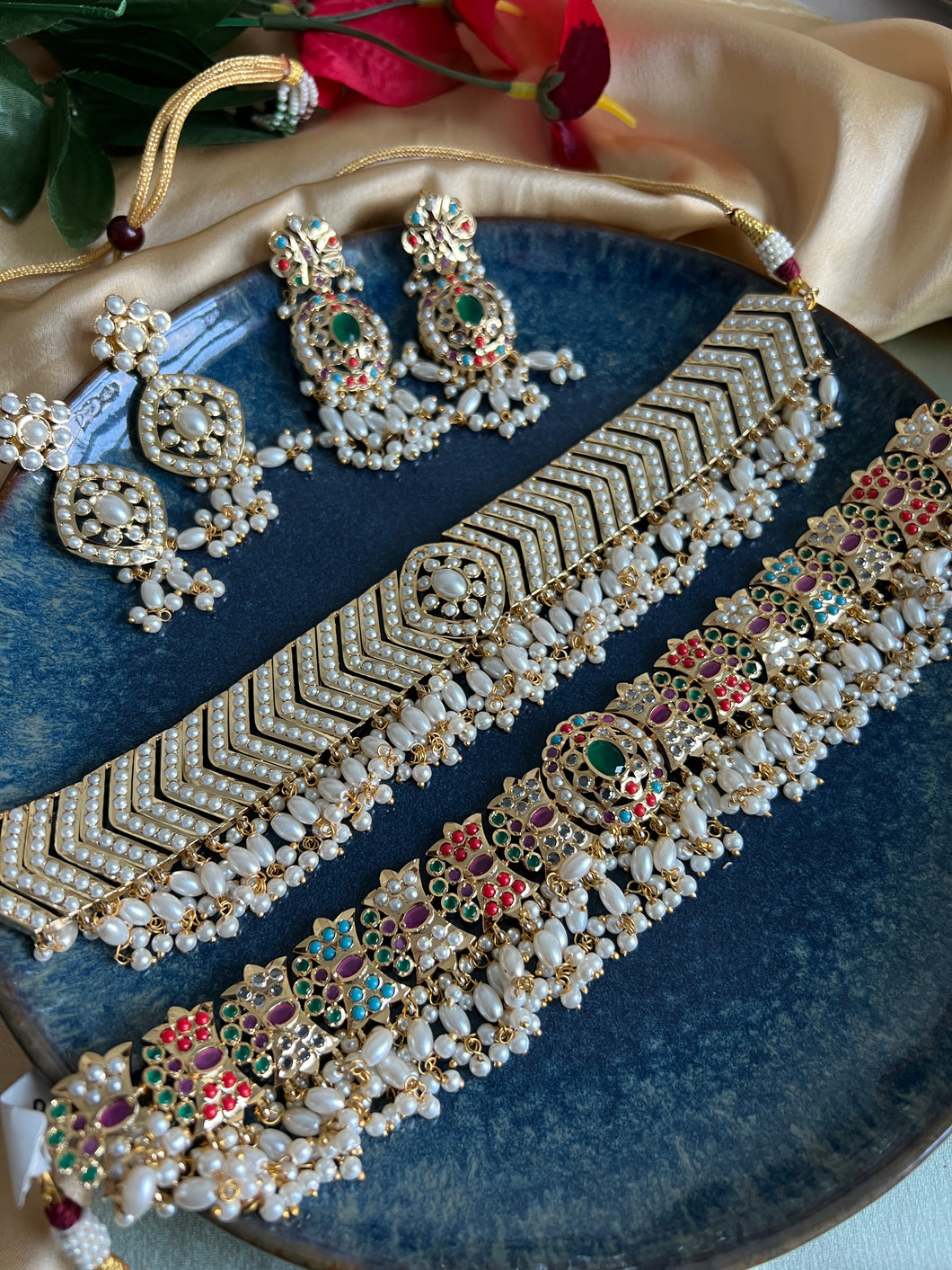 Real pearl  Premium Choker Necklace set