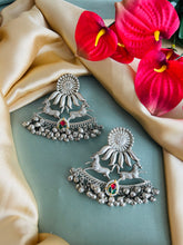 Load image into Gallery viewer, German silver pachi kundan Horse turkish Silver 92.5 silver coated Ghunghroo Earrings

