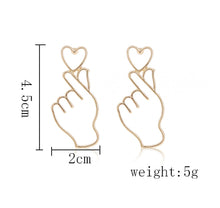 Load image into Gallery viewer, Gesture heart shape sleek stylish earrings IDW
