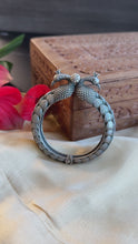 Load and play video in Gallery viewer, German Silver Peacock Kada Openable Single piece
