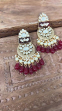 Load and play video in Gallery viewer, Ruby 22k Gold plated Tayani Dual Tone Beads Stone Earrings
