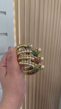Load and play video in Gallery viewer, Tayani 22k gold plated Peacock Openable Kada
