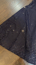 Load and play video in Gallery viewer, Navy Blue Foil Mirror Free size Soft Silk Skirt
