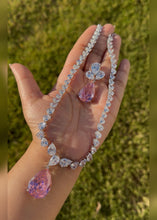 Load image into Gallery viewer, Single Layer Solitaire Necklace Set - Pink
