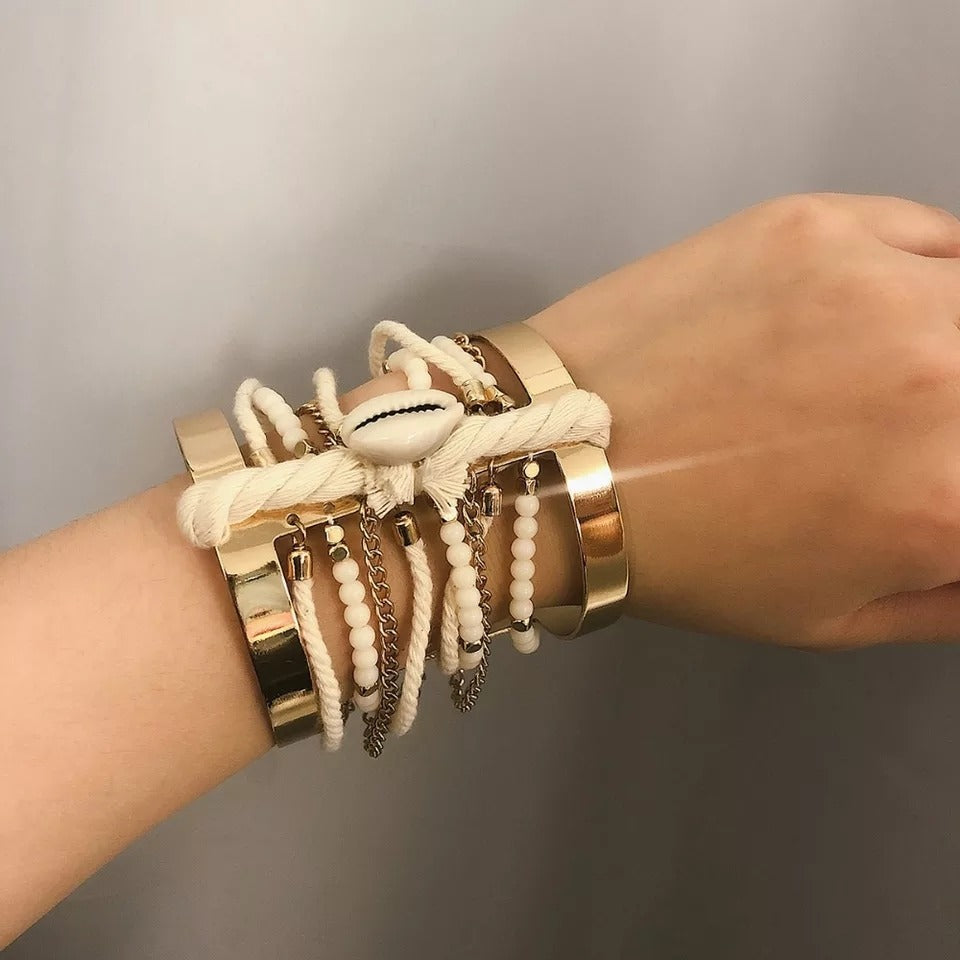 Shell Rope Beads Adjustable Bracelet IDW