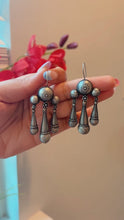 Load and play video in Gallery viewer, German Silver Tribal Three hanging drops Fish hook earrings
