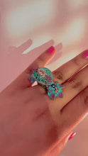 Load and play video in Gallery viewer, Double Peacock Shaded Meenakari Adjustable Ring
