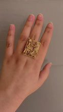 Load and play video in Gallery viewer, Gold matte Finish Designer Baraat wedding Adjustable Ring
