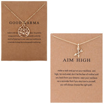 Load image into Gallery viewer, Motivation Aim High Good Karma Charm Pendant Necklaces
