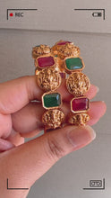 Load and play video in Gallery viewer, Lakshmi ji Temple Multicolor Bangles set
