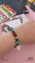Load and play video in Gallery viewer, Multicolor Natural Glass Stone stretchy Bracelet
