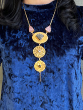 Load image into Gallery viewer, Contemporary Long Natural Stone Brass Made Necklace

