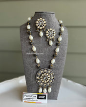 Load image into Gallery viewer, Tayani American Diamond kundan long mala Necklace set
