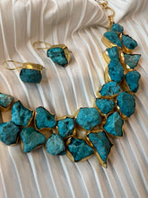 Load image into Gallery viewer, Contemporary turquoise Natural Stone Necklace set

